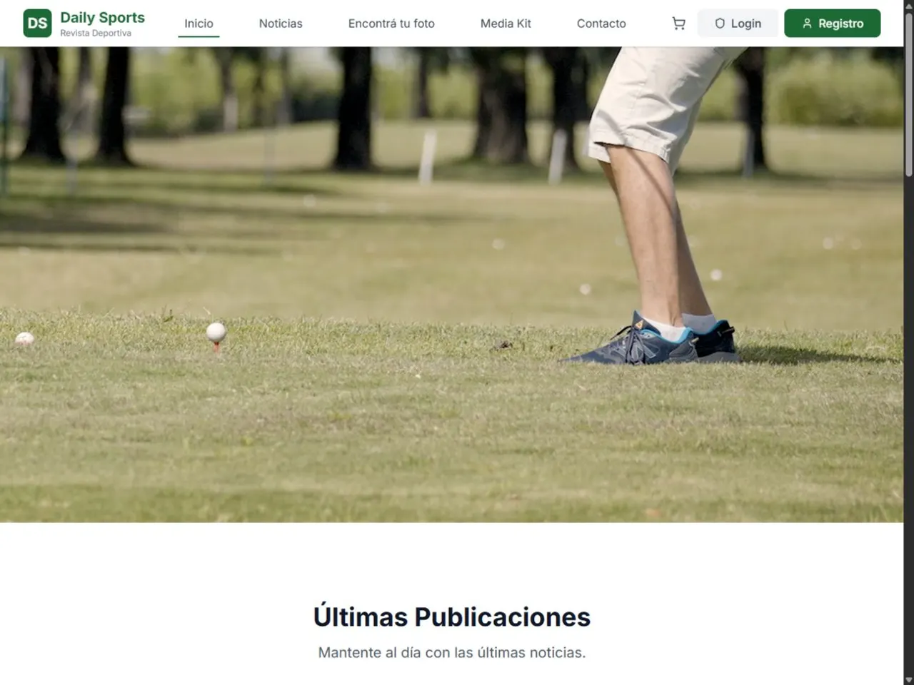 Vista del proyecto Daily Sports
